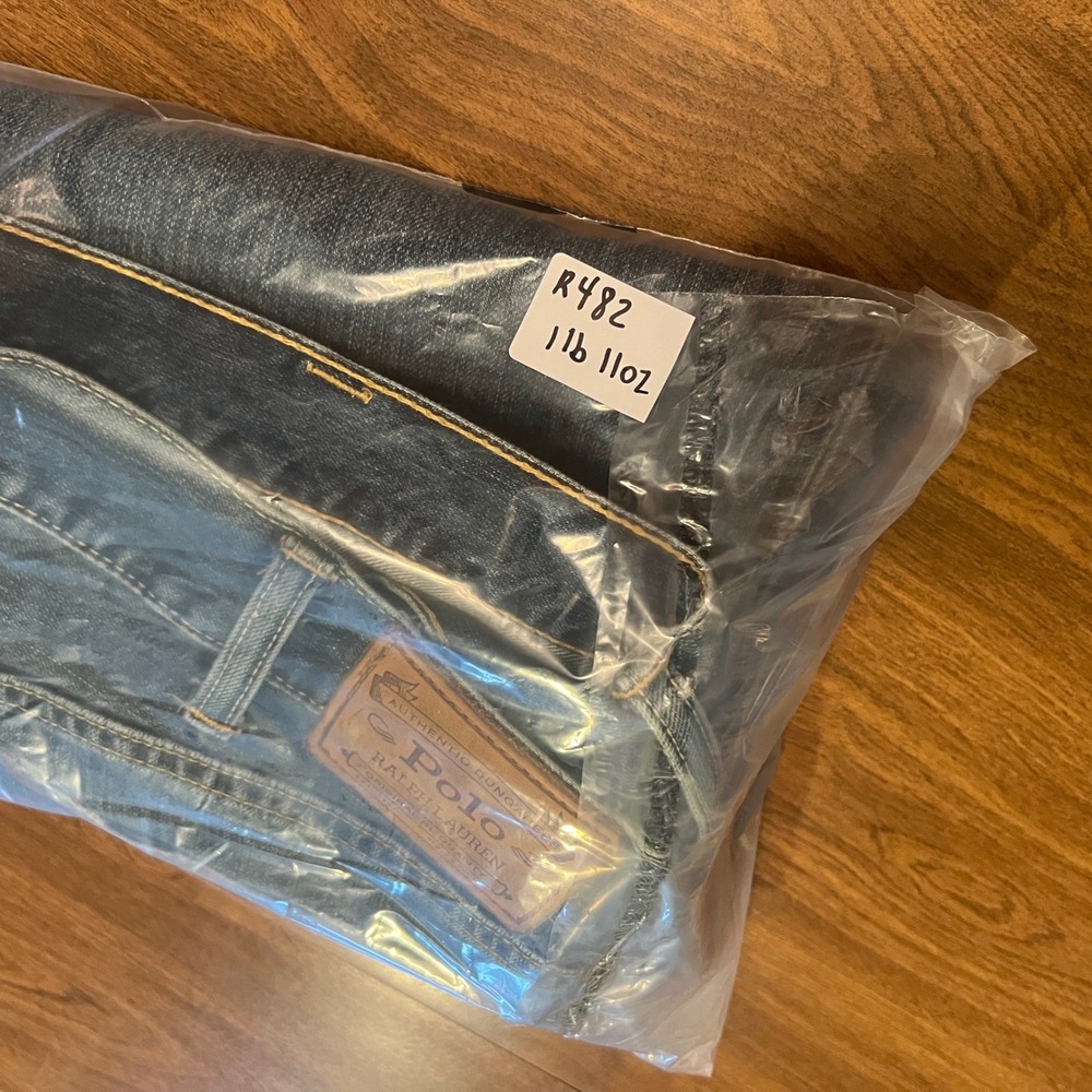 Polo Ralph Lauren Mens Straight Leg Jeans Blue Denim 38x32 Authentic Dungarees - Picture 13 of 13